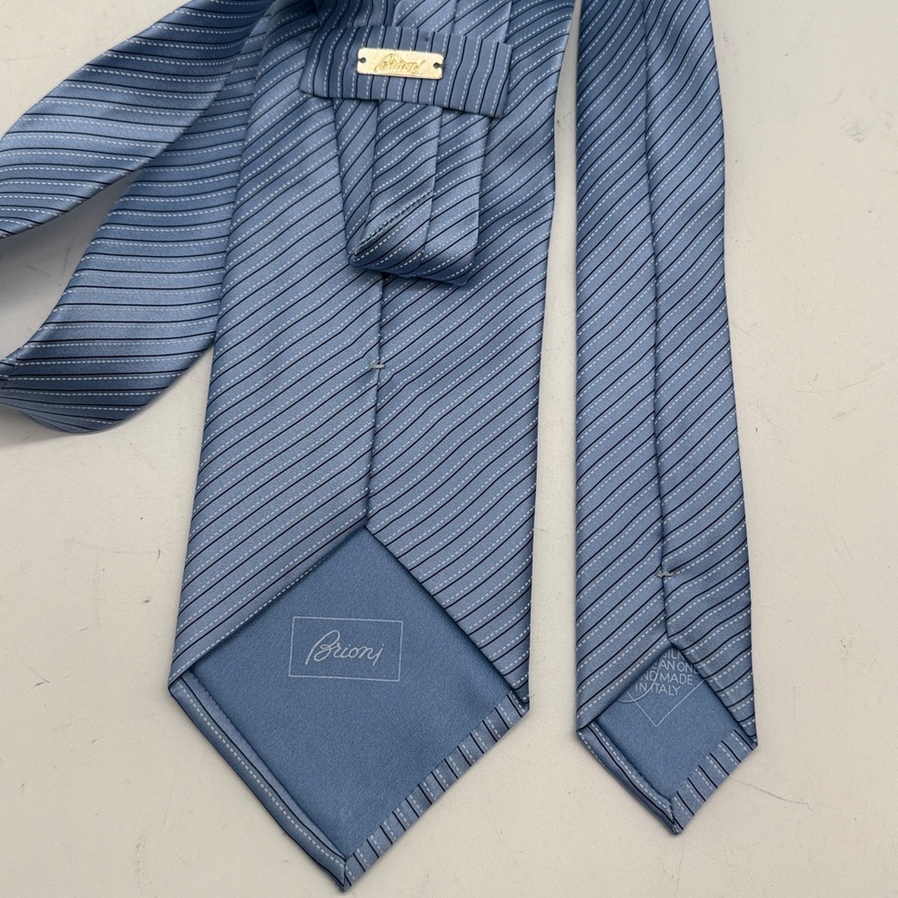Brioni Classic Blue Diagonal Stripe Tie